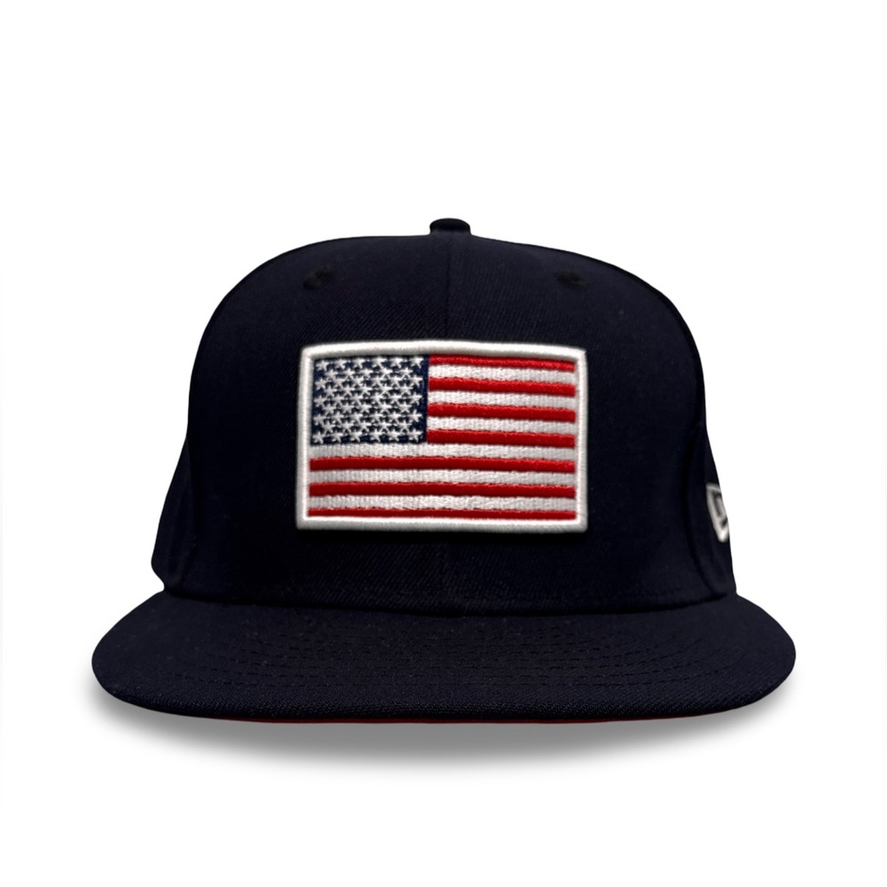 New ERA American Flag Flat Bill Fitted Hat 7 1/8